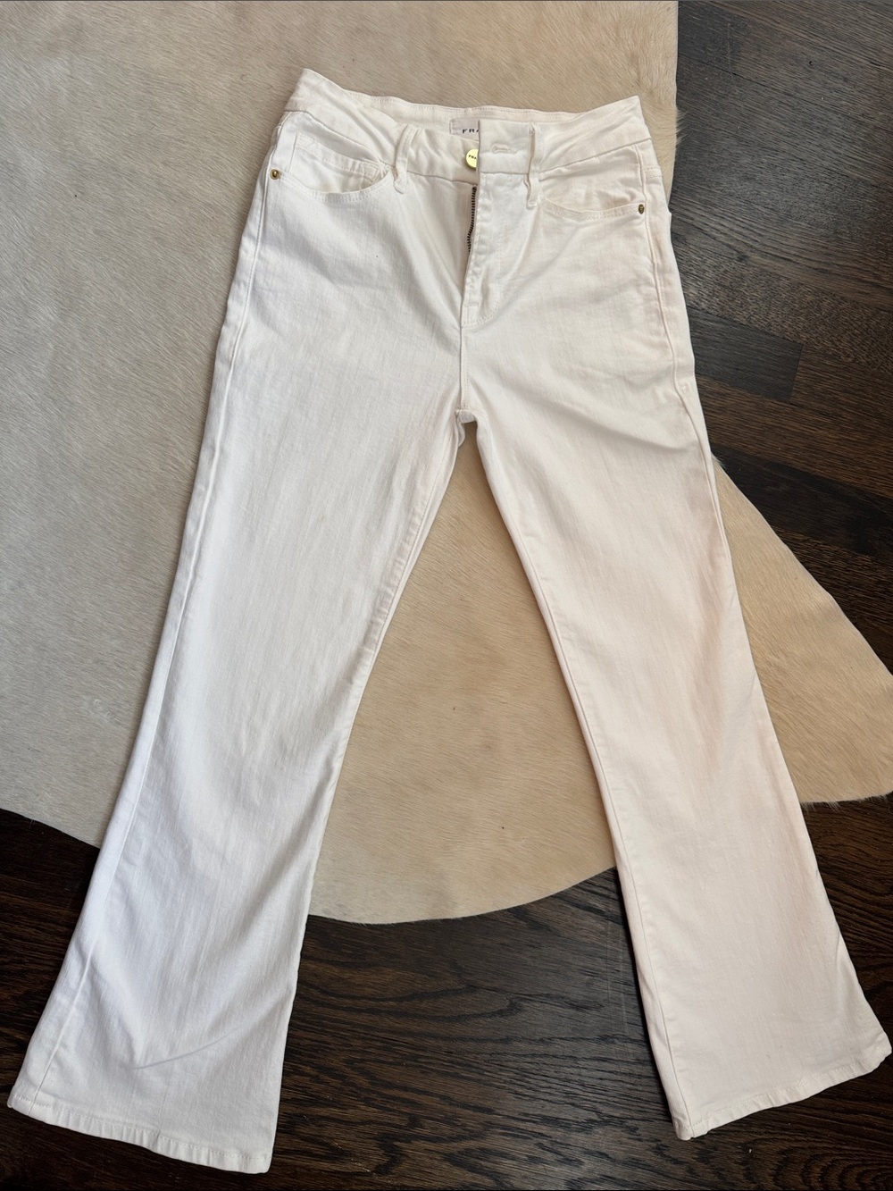 Frame Denim Women's White Flare Jeans